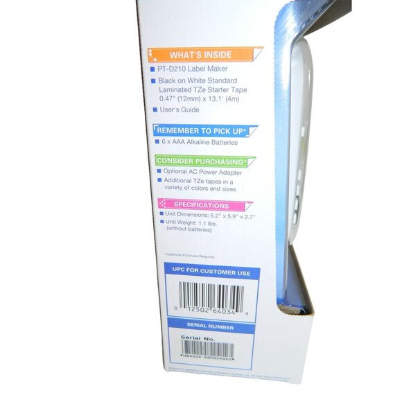 Brother PT-D210 P-Touch Label Maker QWERTY Keyboard Easy Label Formatting NEW - Picture 5 of 9